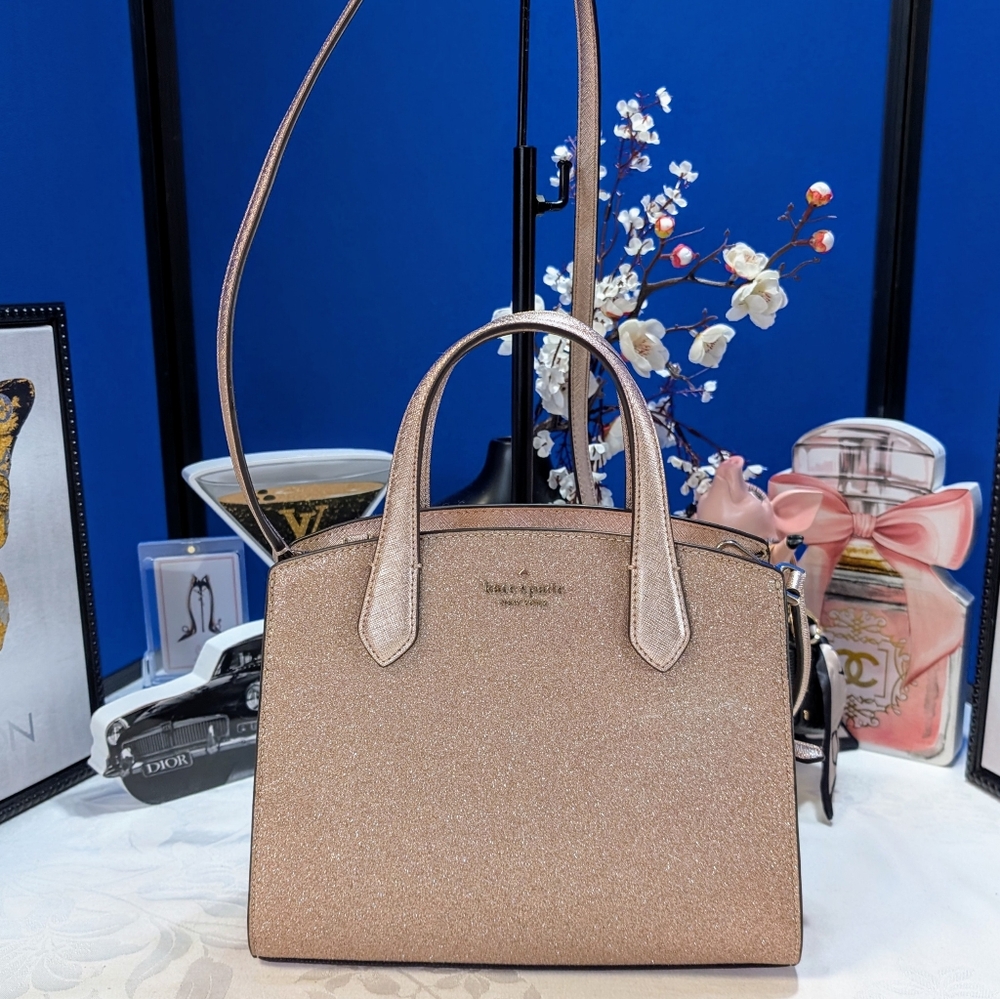 Kate Spade Tinsel Satchel/ Crossbody Rose Gold Leather
